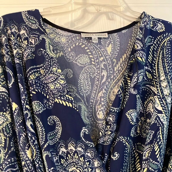 NWOT Sandra Darren Blue and White Maxi Sundress - Picture 3 of 6